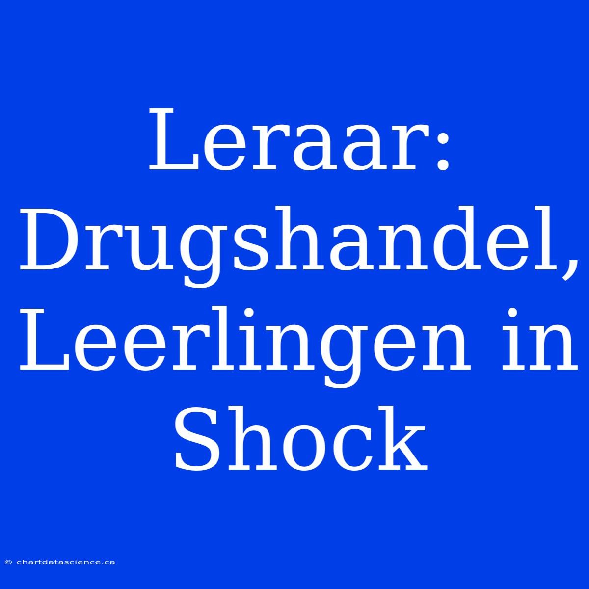 Leraar: Drugshandel, Leerlingen In Shock