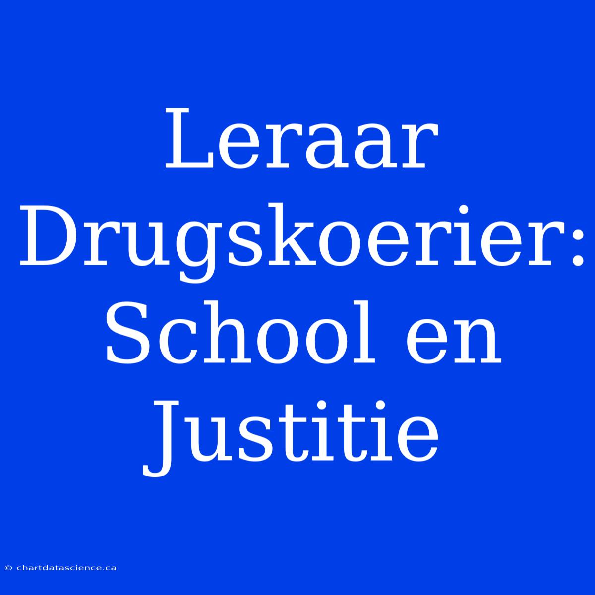 Leraar Drugskoerier: School En Justitie