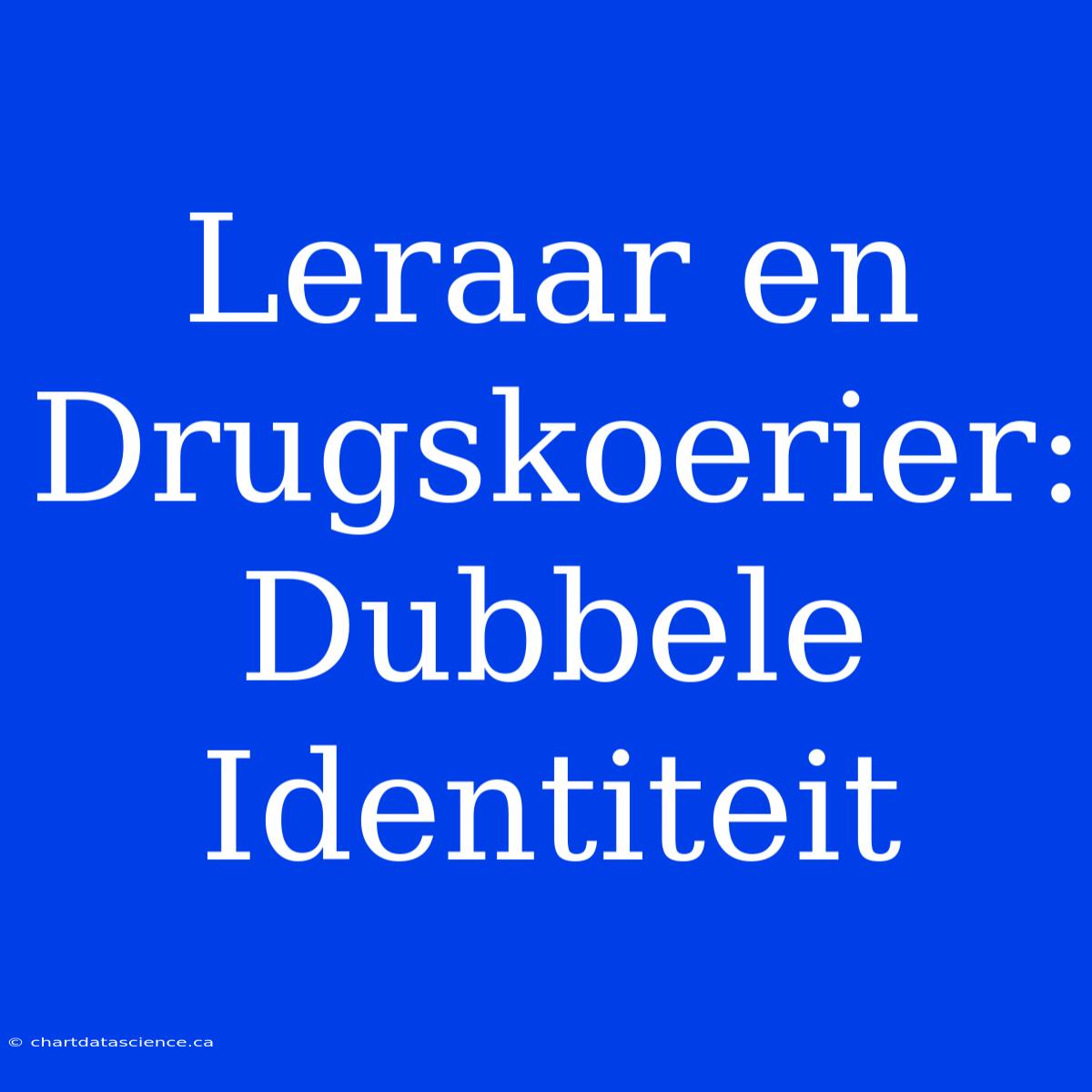 Leraar En Drugskoerier: Dubbele Identiteit