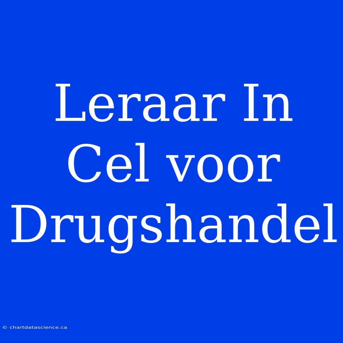 Leraar In Cel Voor Drugshandel