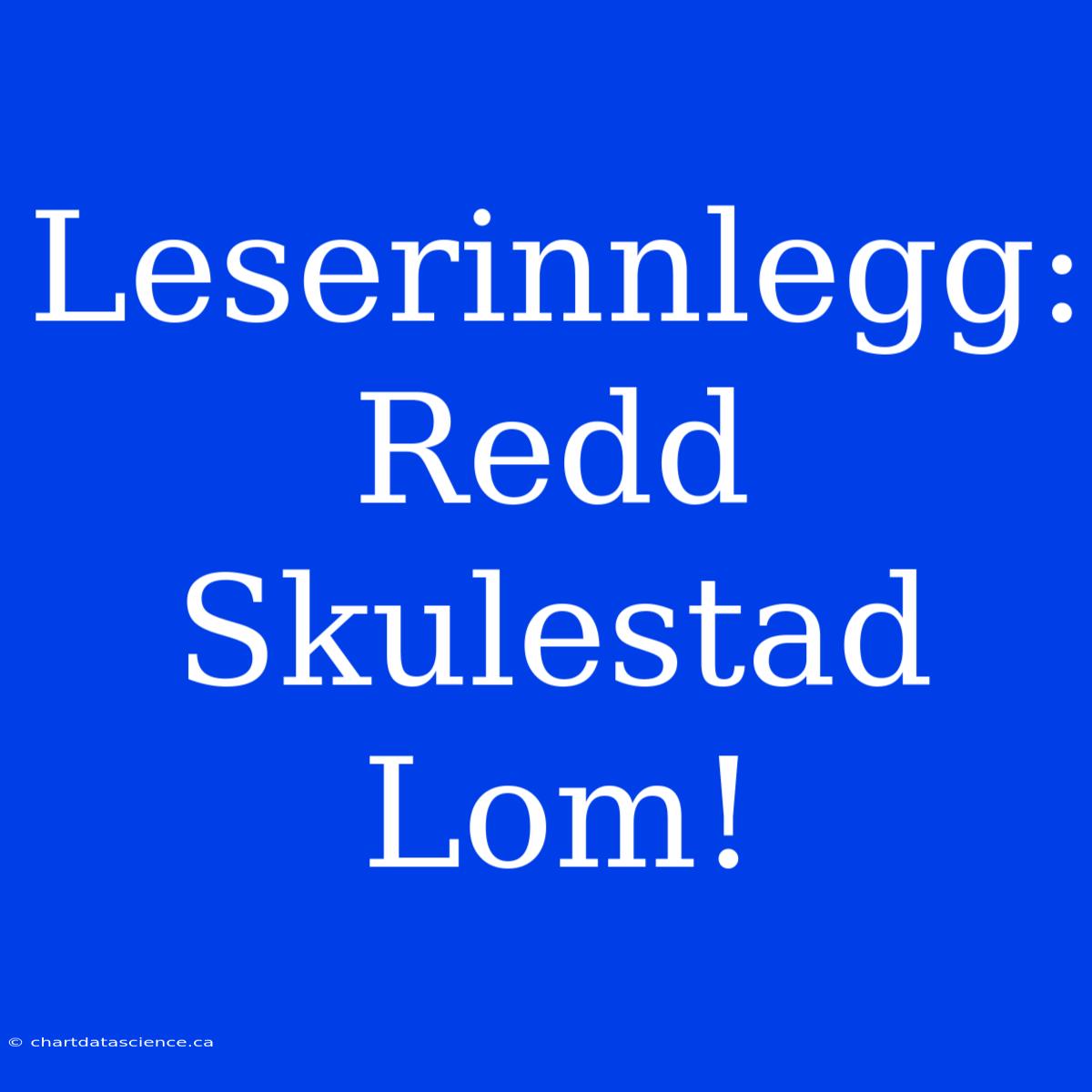 Leserinnlegg:  Redd Skulestad Lom!