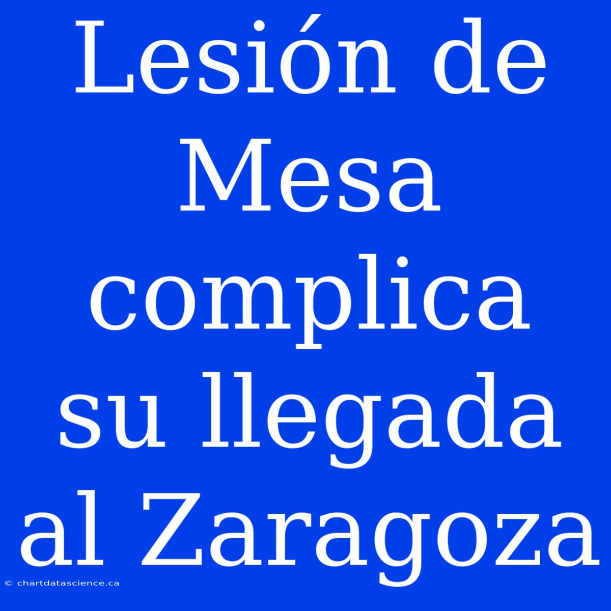 Lesión De Mesa Complica Su Llegada Al Zaragoza