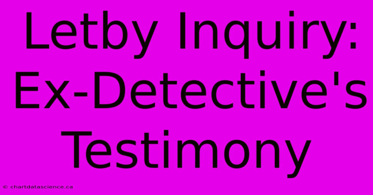 Letby Inquiry: Ex-Detective's Testimony