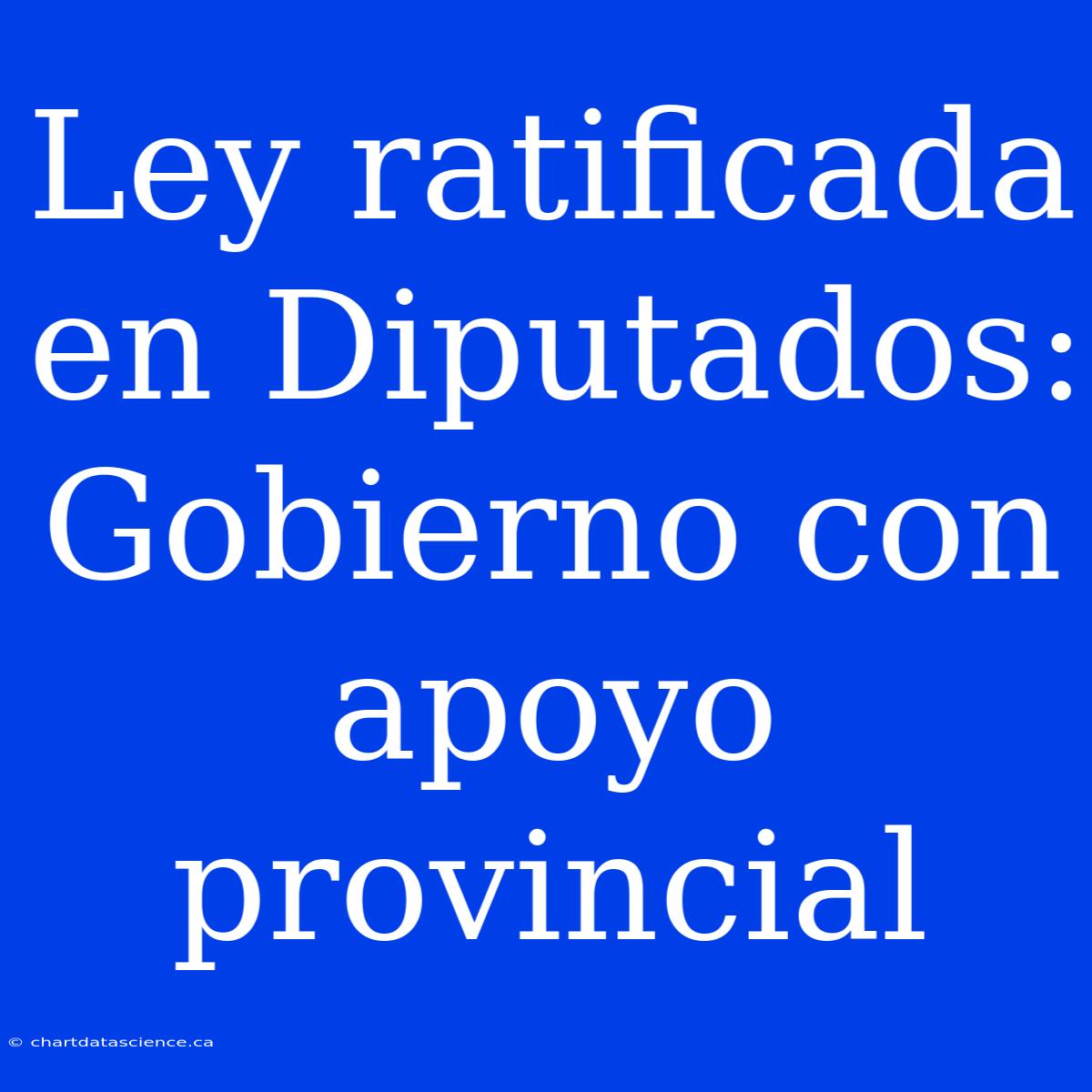 Ley Ratificada En Diputados: Gobierno Con Apoyo Provincial