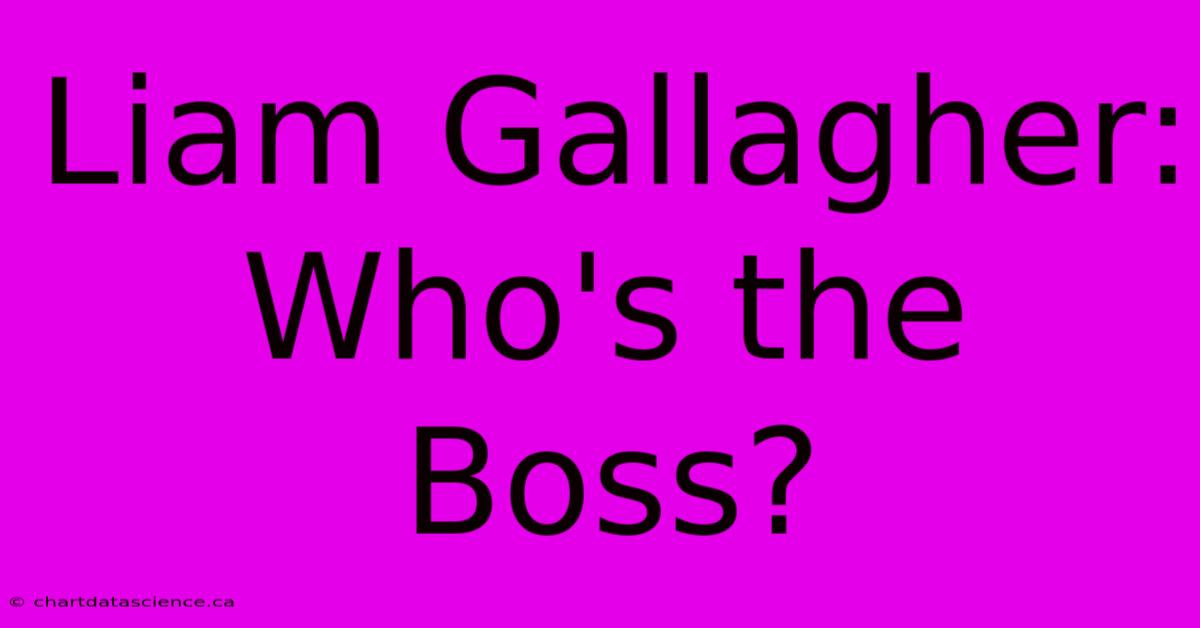 Liam Gallagher: Who's The Boss?