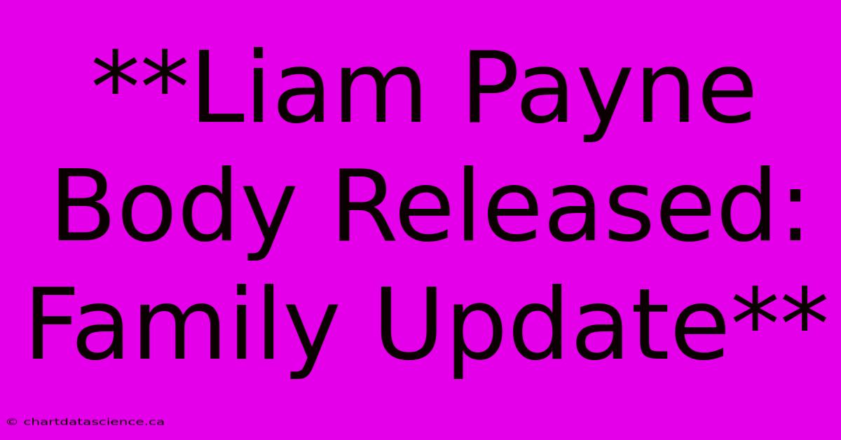 **Liam Payne Body Released: Family Update**