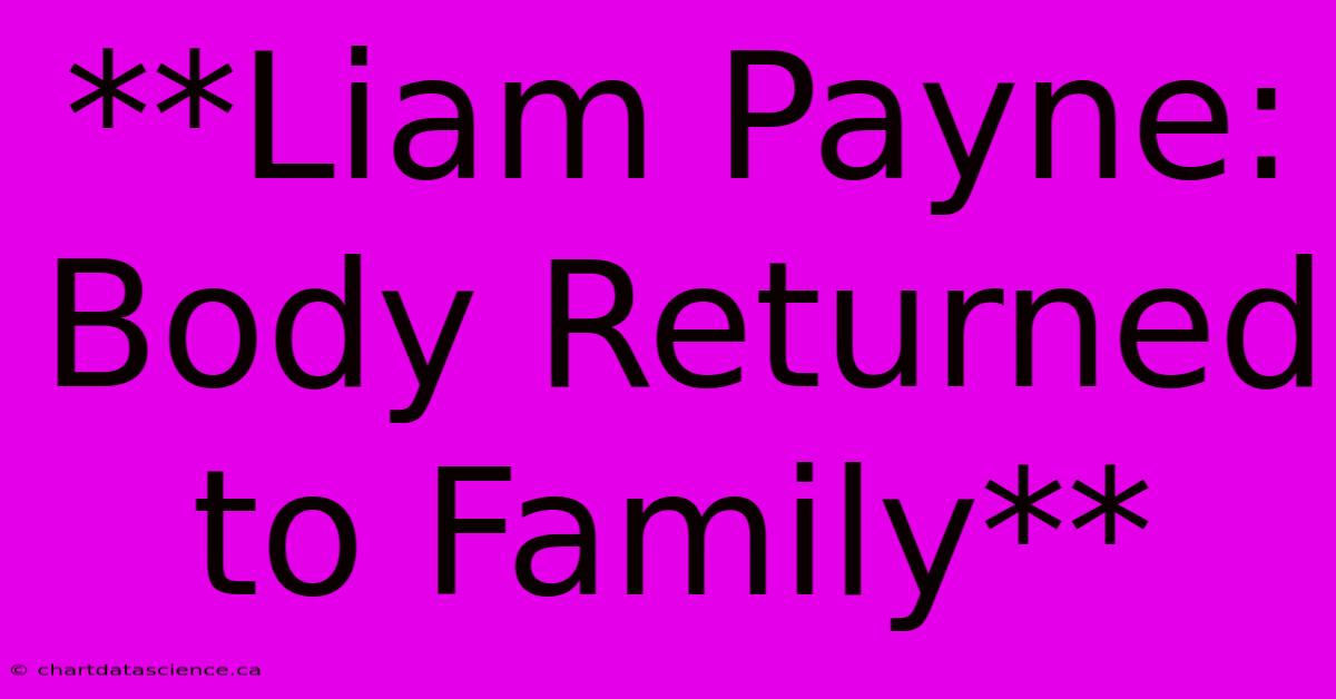 **Liam Payne: Body Returned To Family** 