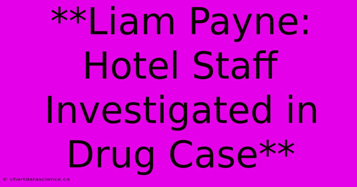 **Liam Payne: Hotel Staff Investigated In Drug Case**