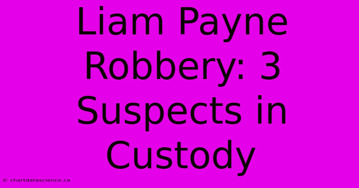 Liam Payne Robbery: 3 Suspects In Custody