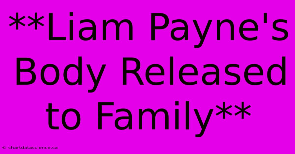 **Liam Payne's Body Released To Family**