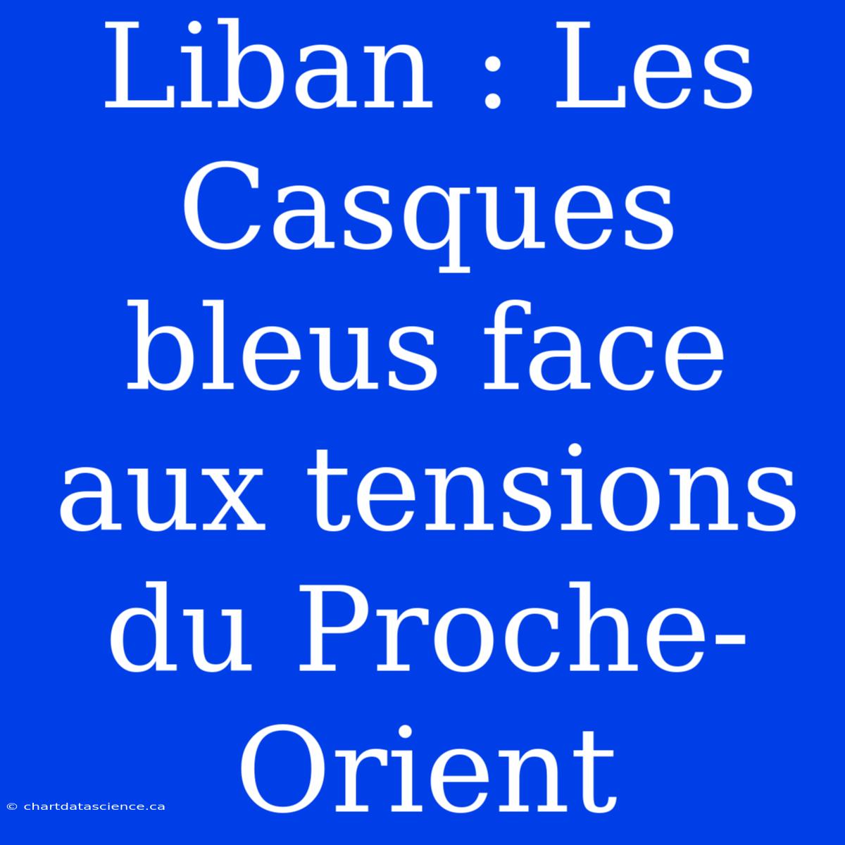 Liban : Les Casques Bleus Face Aux Tensions Du Proche-Orient