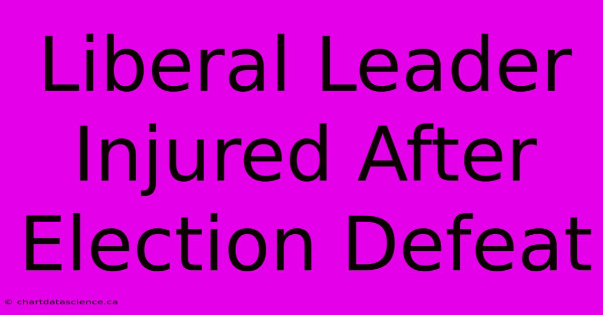 Liberal Leader Injured After Election Defeat 