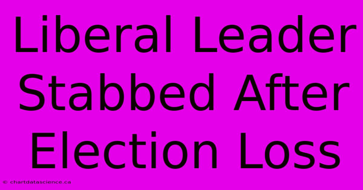 Liberal Leader Stabbed After Election Loss