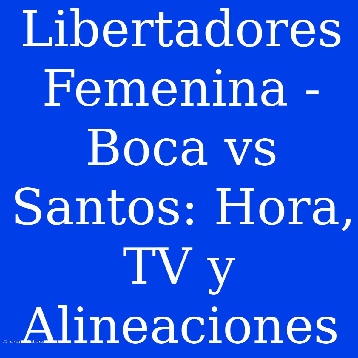 Libertadores Femenina - Boca Vs Santos: Hora, TV Y Alineaciones