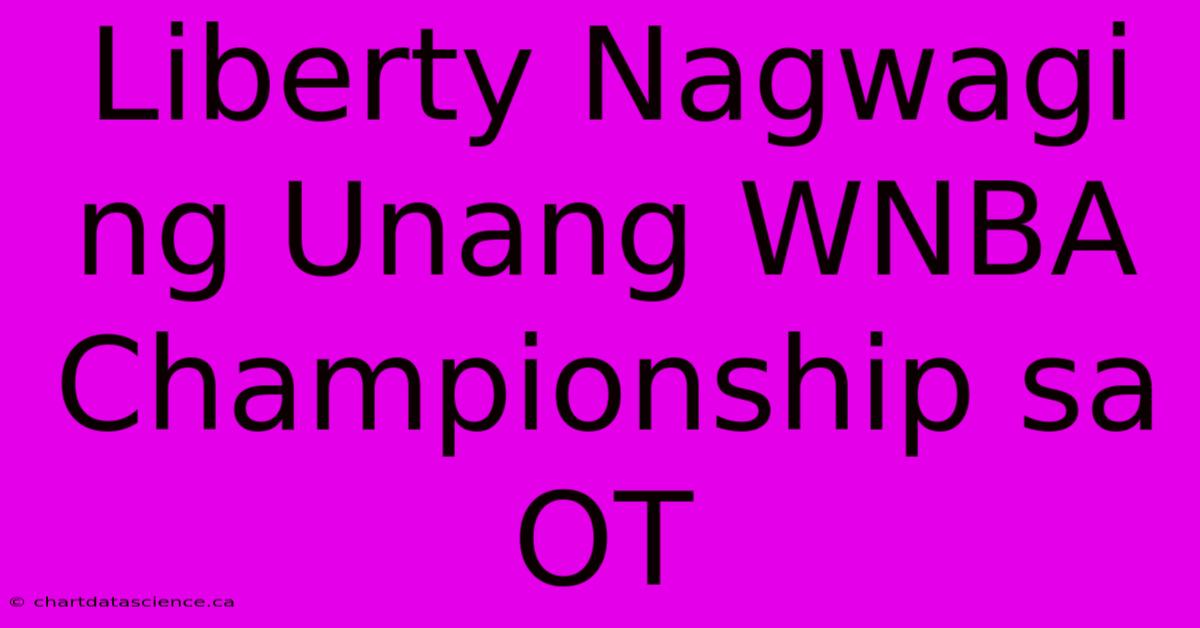 Liberty Nagwagi Ng Unang WNBA Championship Sa OT