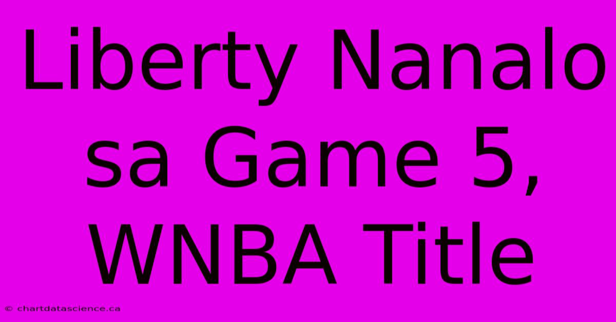 Liberty Nanalo Sa Game 5, WNBA Title