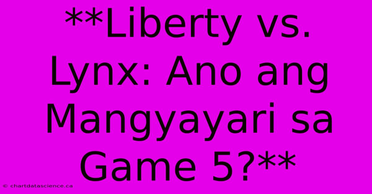 **Liberty Vs. Lynx: Ano Ang Mangyayari Sa Game 5?**