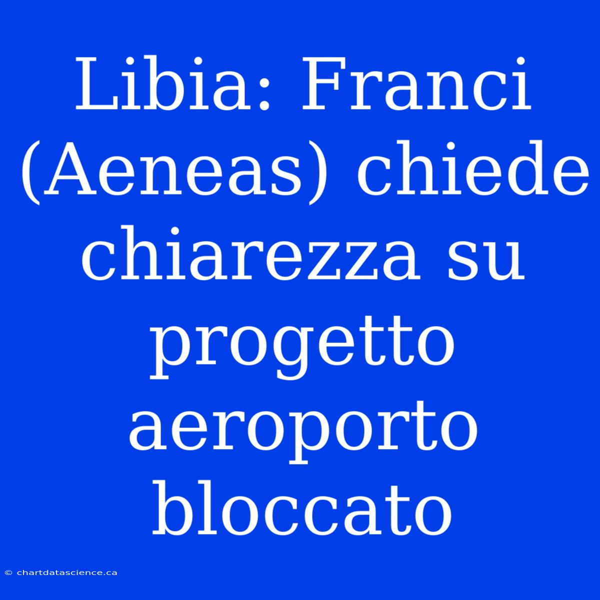 Libia: Franci (Aeneas) Chiede Chiarezza Su Progetto Aeroporto Bloccato