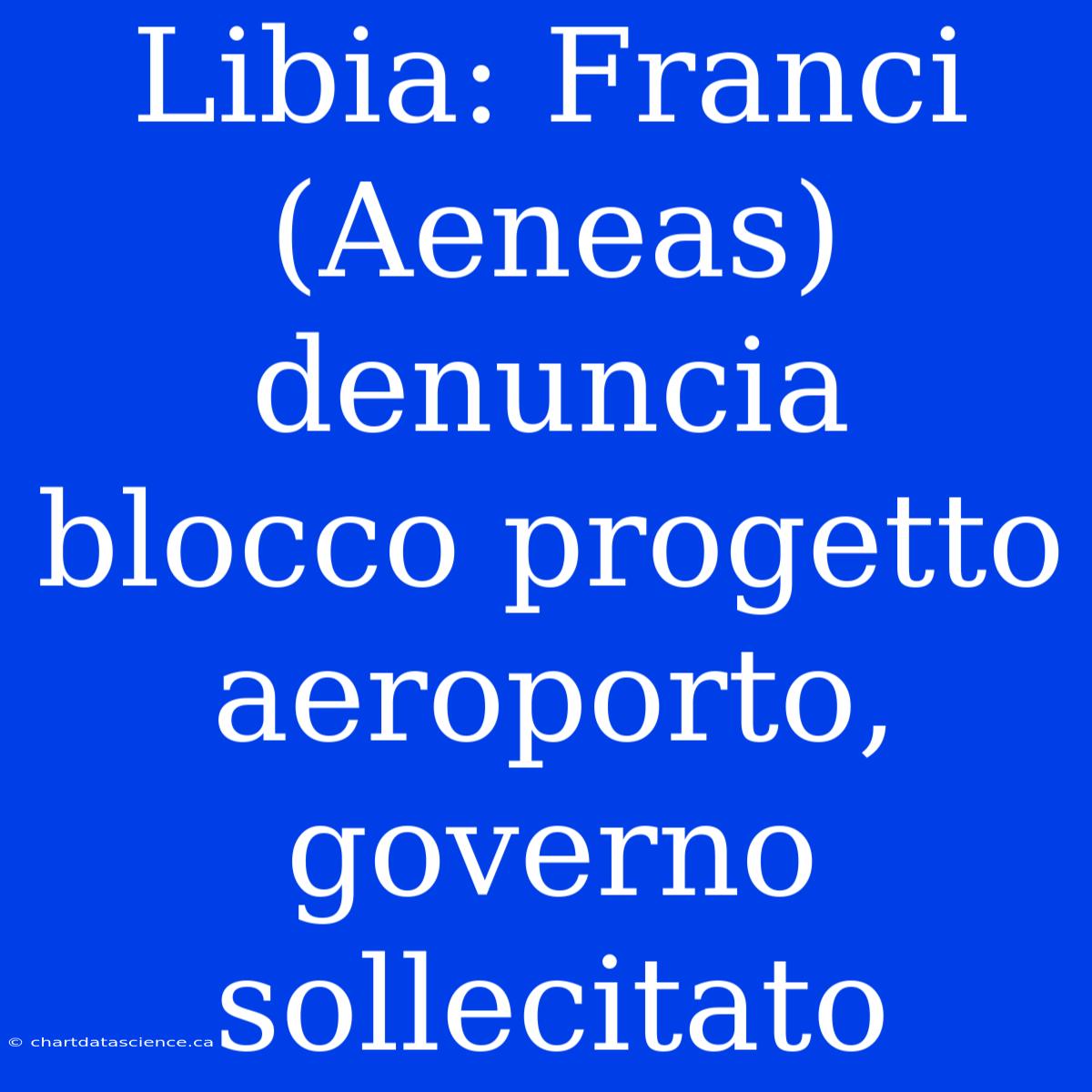 Libia: Franci (Aeneas) Denuncia Blocco Progetto Aeroporto, Governo Sollecitato