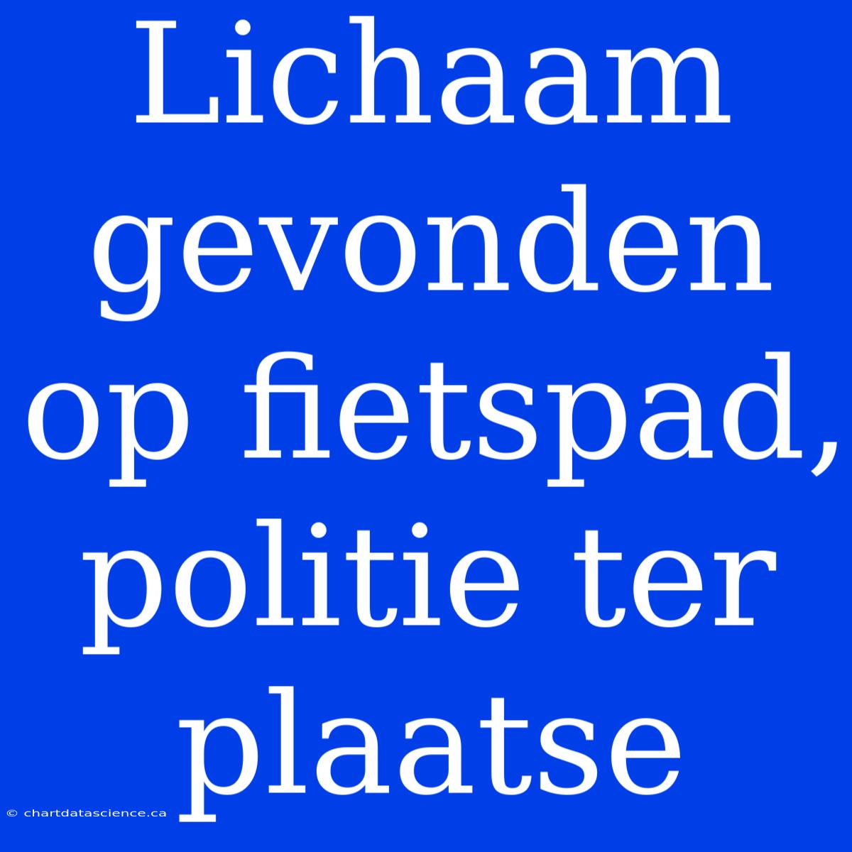 Lichaam Gevonden Op Fietspad, Politie Ter Plaatse