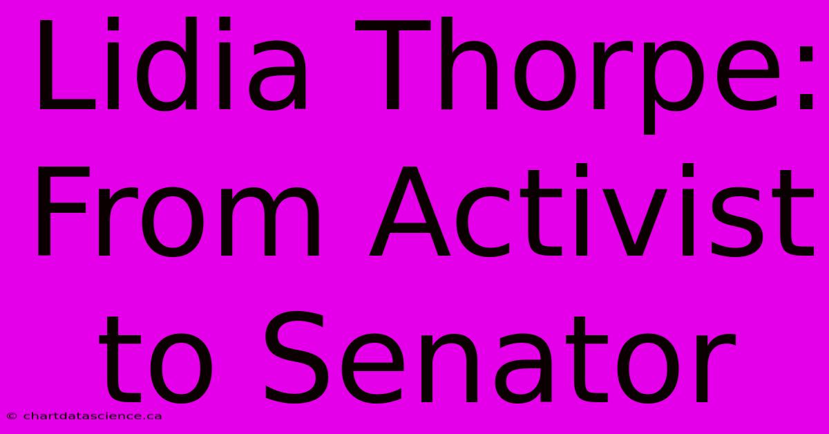 Lidia Thorpe: From Activist To Senator