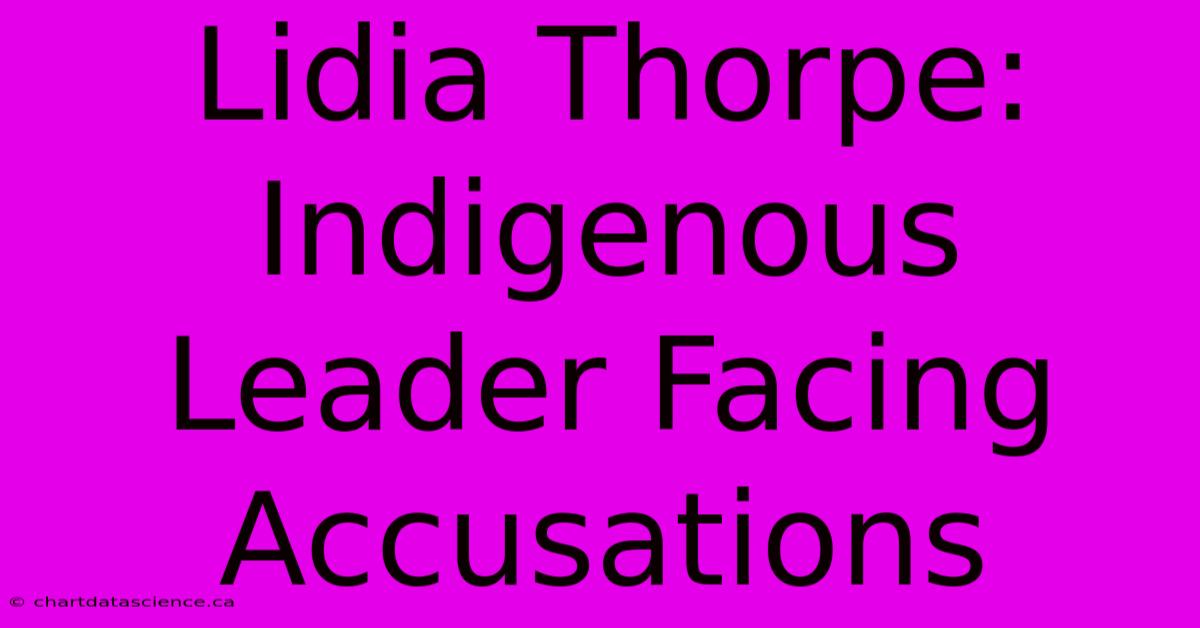 Lidia Thorpe: Indigenous Leader Facing Accusations 