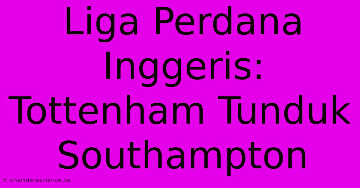 Liga Perdana Inggeris: Tottenham Tunduk Southampton