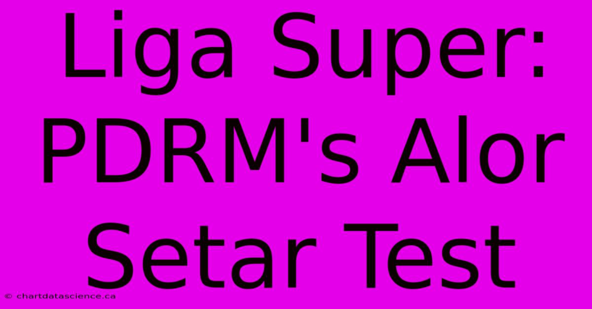 Liga Super: PDRM's Alor Setar Test