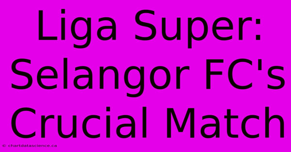 Liga Super: Selangor FC's Crucial Match