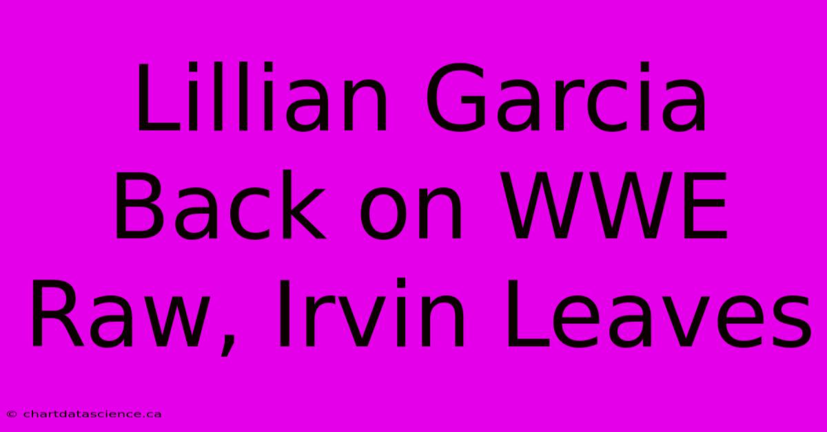 Lillian Garcia Back On WWE Raw, Irvin Leaves 