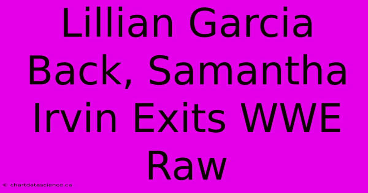 Lillian Garcia Back, Samantha Irvin Exits WWE Raw