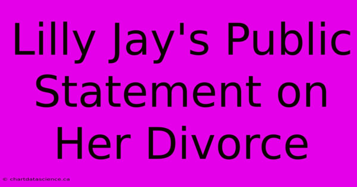 Lilly Jay's Public Statement On Her Divorce