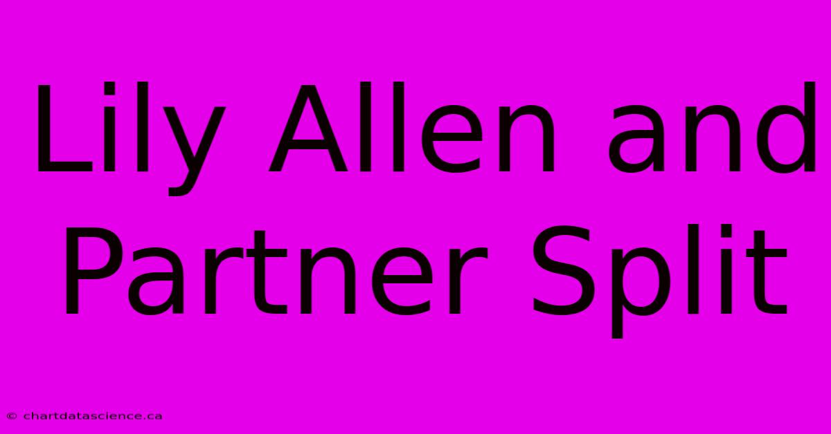 Lily Allen And Partner Split