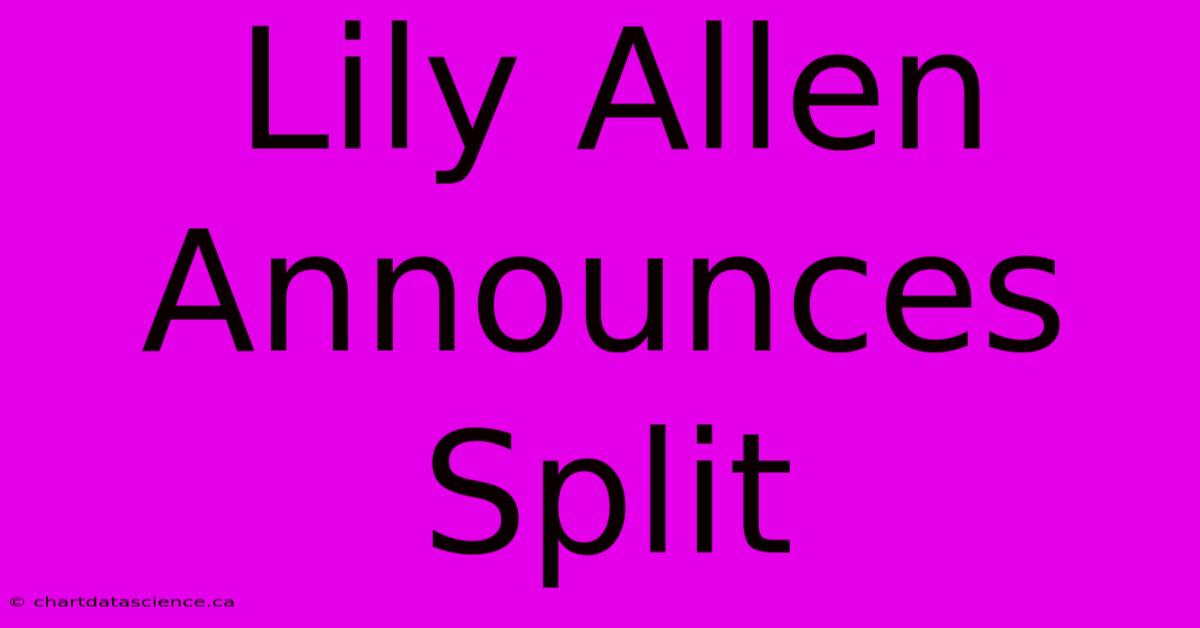 Lily Allen Announces Split