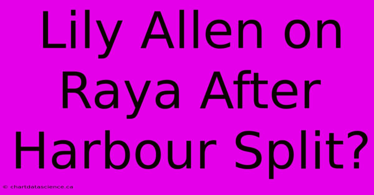 Lily Allen On Raya After Harbour Split?