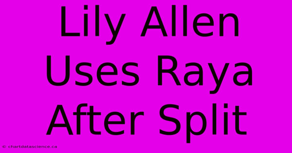 Lily Allen Uses Raya After Split