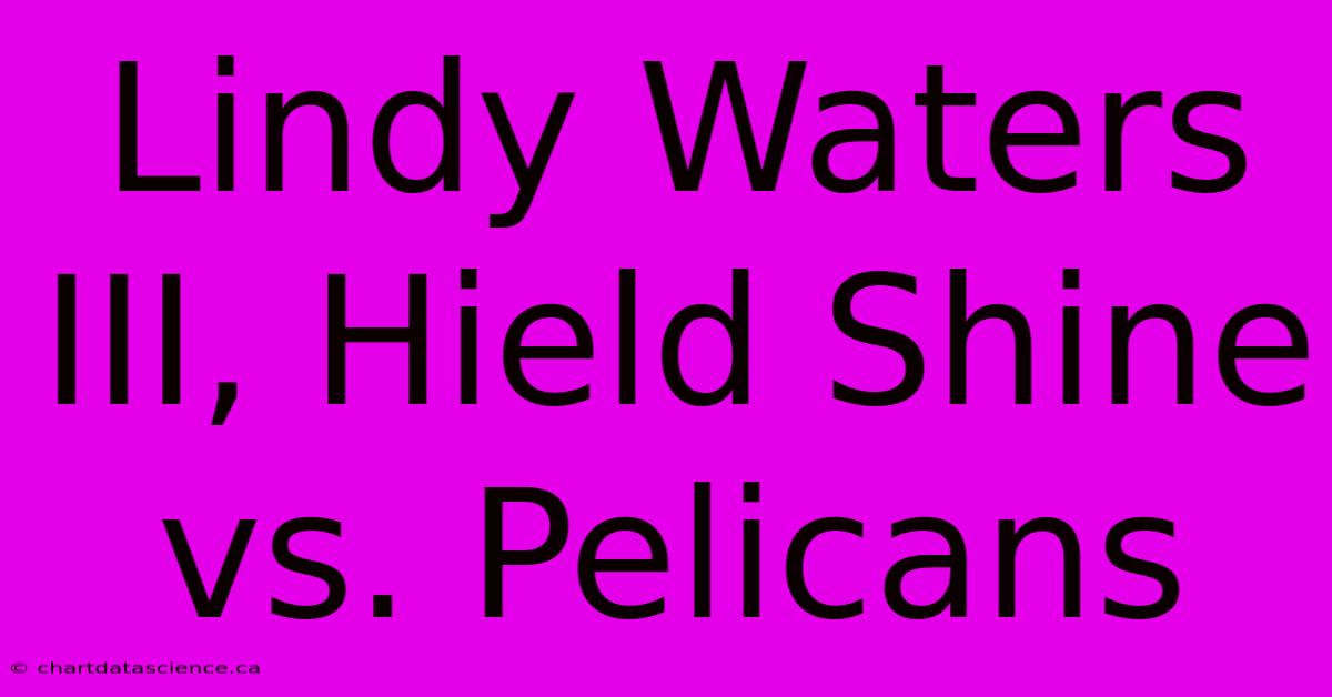 Lindy Waters III, Hield Shine Vs. Pelicans