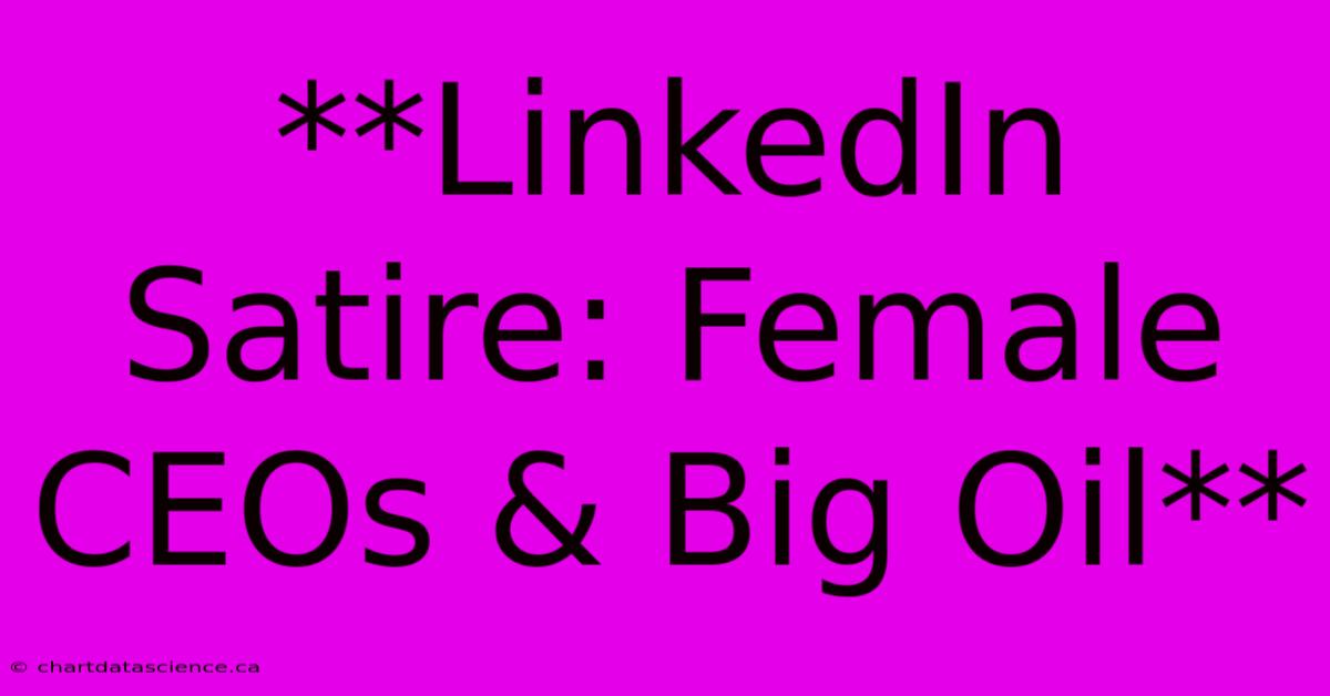 **LinkedIn Satire: Female CEOs & Big Oil**