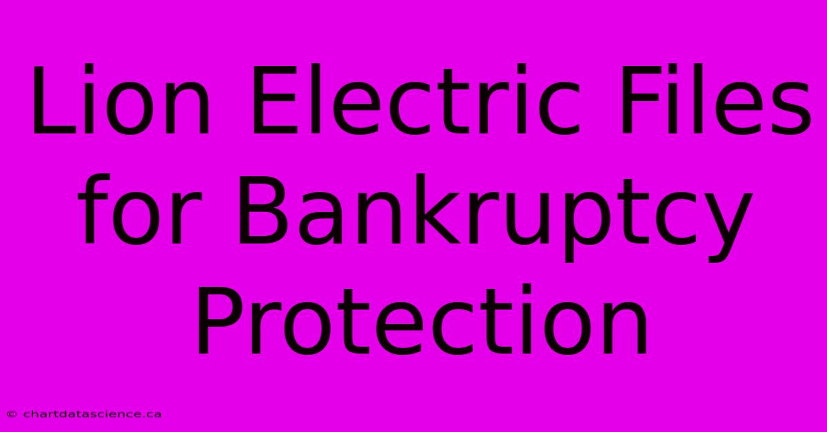 Lion Electric Files For Bankruptcy Protection