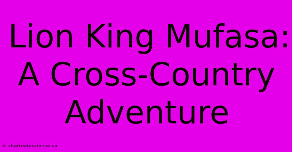 Lion King Mufasa: A Cross-Country Adventure