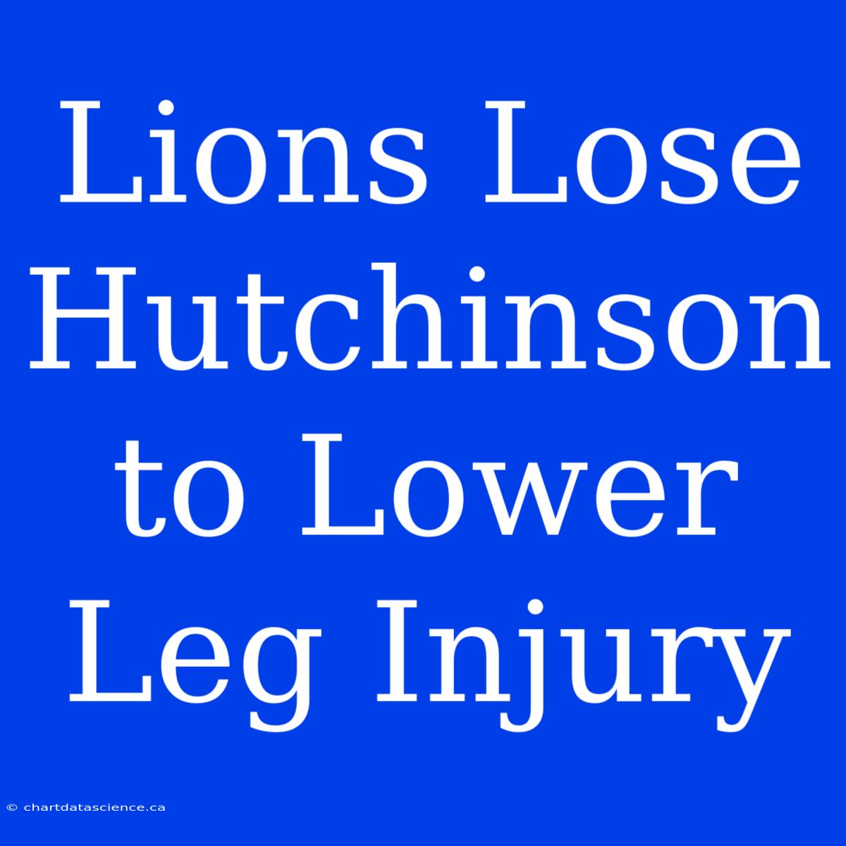 Lions Lose Hutchinson To Lower Leg Injury