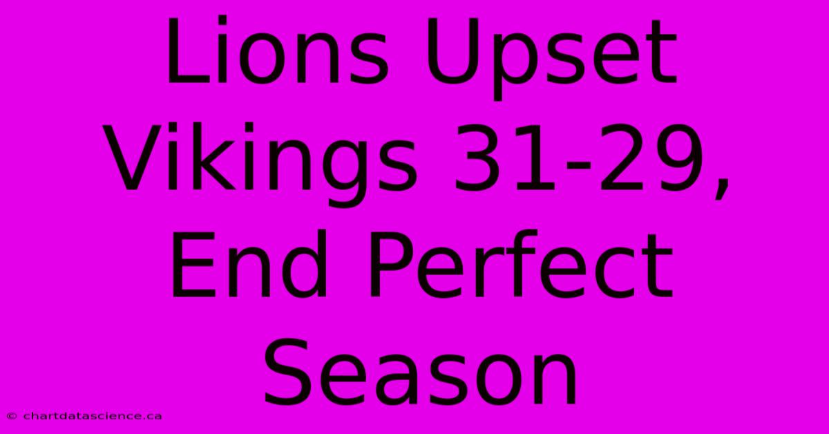 Lions Upset Vikings 31-29, End Perfect Season