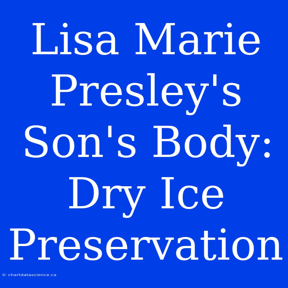 Lisa Marie Presley's Son's Body: Dry Ice Preservation