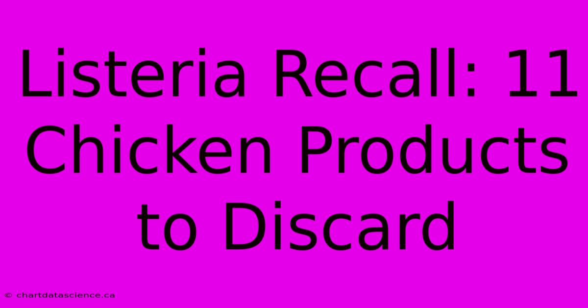 Listeria Recall: 11 Chicken Products To Discard