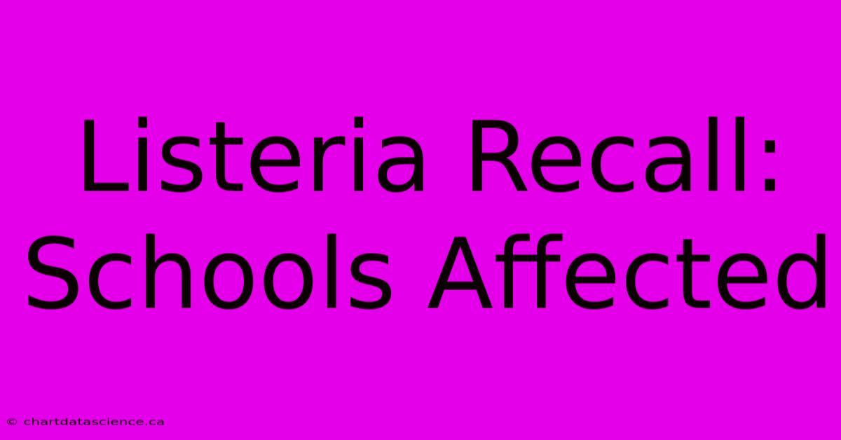 Listeria Recall: Schools Affected