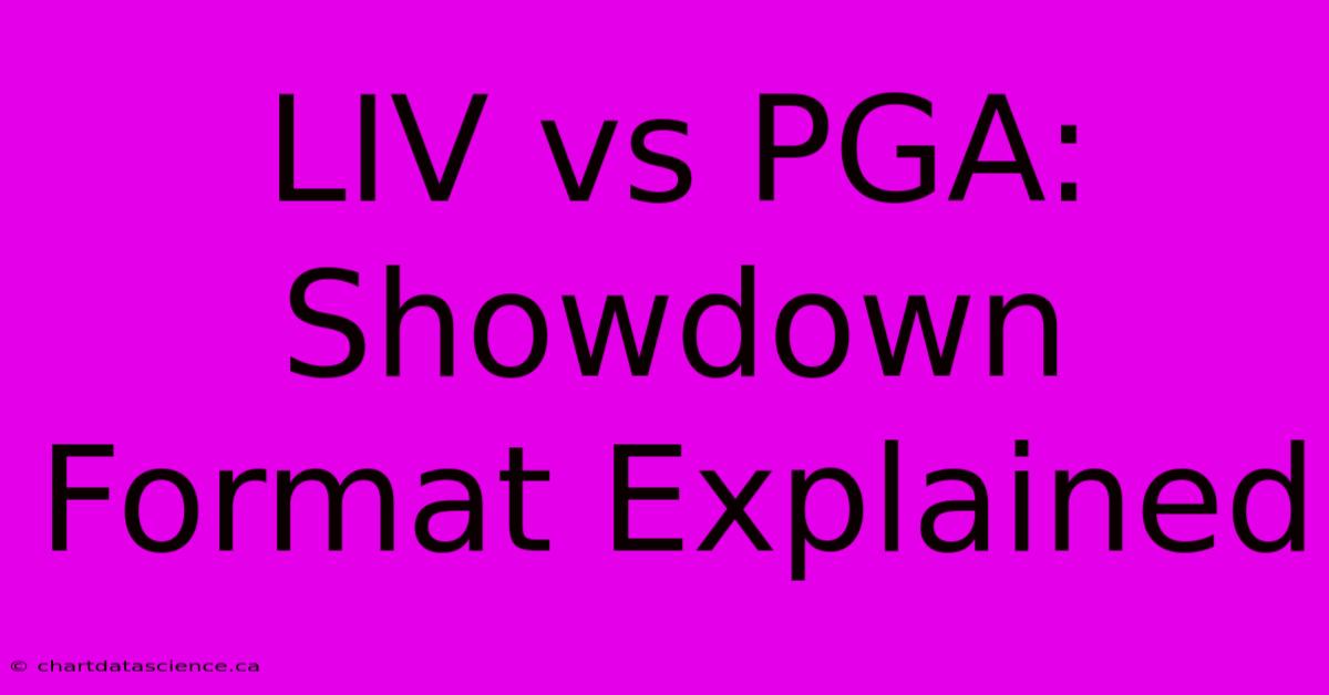 LIV Vs PGA: Showdown Format Explained