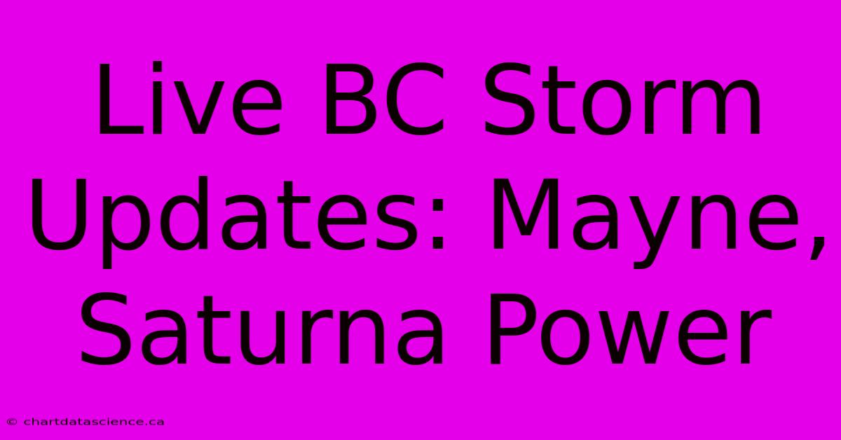 Live BC Storm Updates: Mayne, Saturna Power