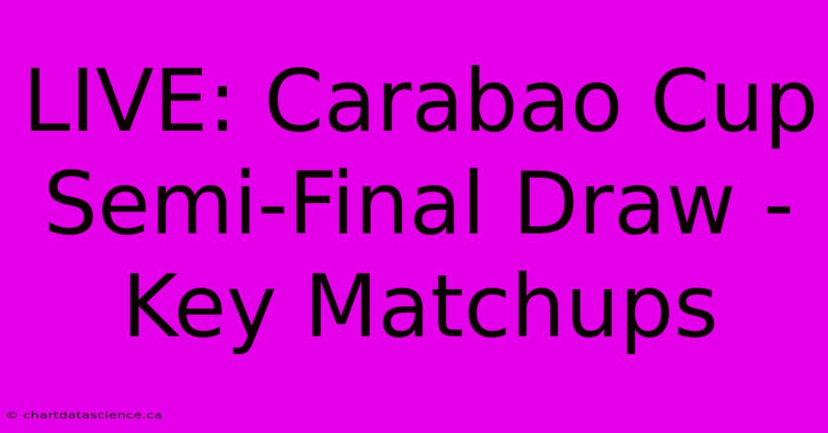 LIVE: Carabao Cup Semi-Final Draw - Key Matchups