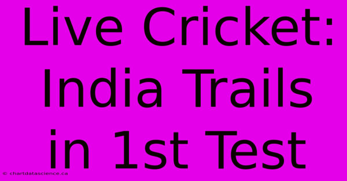 Live Cricket: India Trails In 1st Test