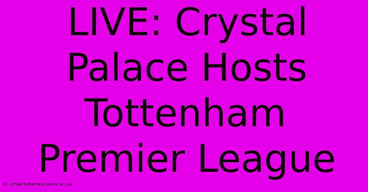 LIVE: Crystal Palace Hosts Tottenham Premier League